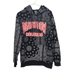 Death Row Records Black White Paisley Snoop Dog Sweatshirt Hoodie Men's M